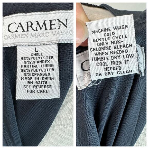 CARMEN Carmen Marc Valvo Sleeveless Maxi Dress Special Event Dark Gray Large - Picture 6 of 6